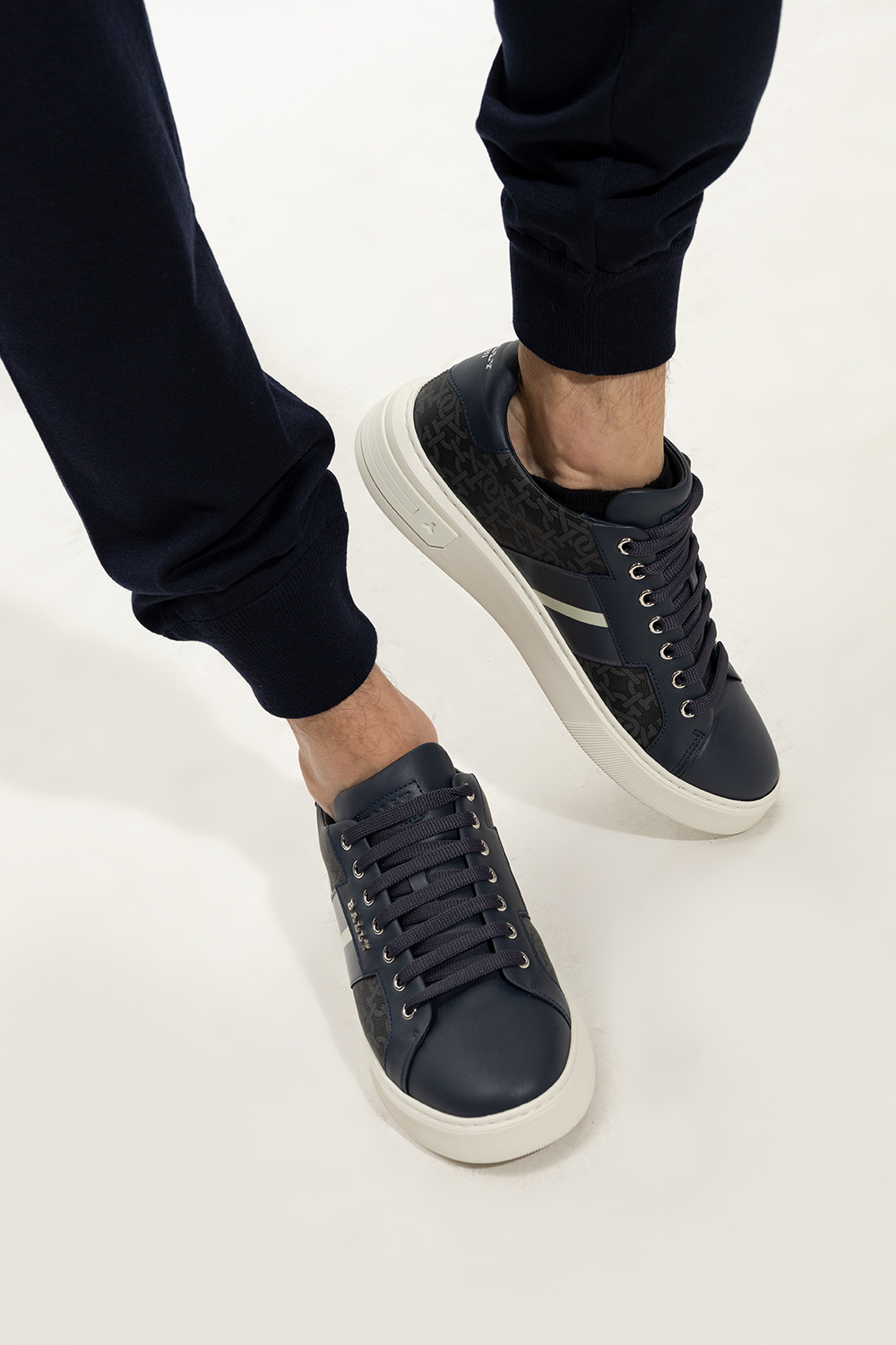 Navy blue outlet bally sneakers